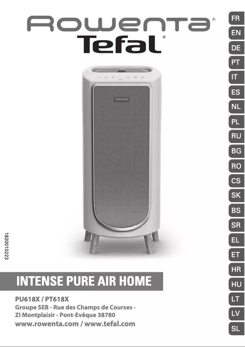 Image de la première page du manuel de l'appareil Intense Pure Air Home PU6180