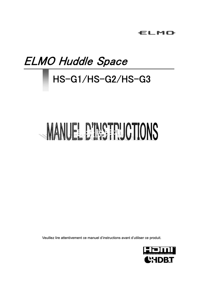 Page 1 de la notice Manuel utilisateur Elmo Huddle Space HS-G2