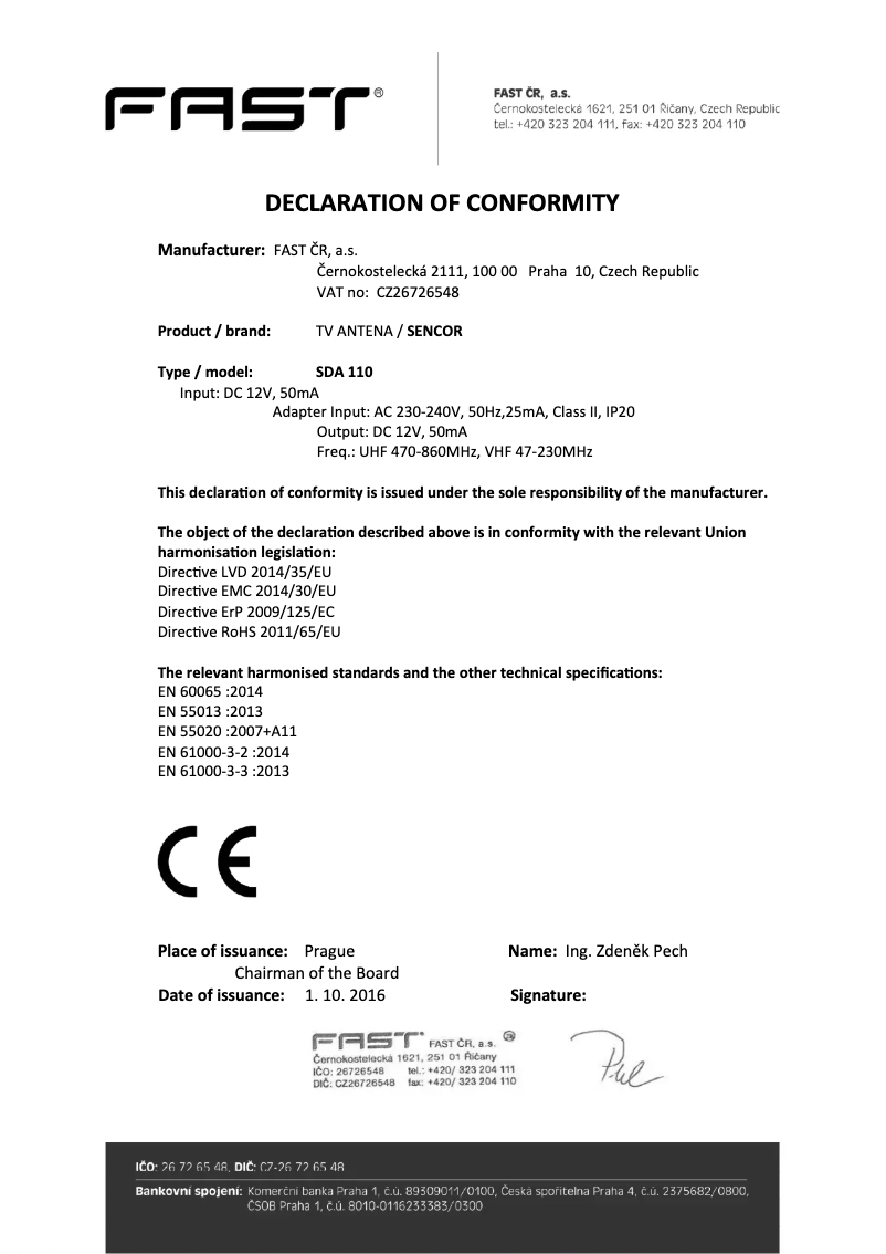 Page 1 de la notice Manuel utilisateur Sencor SDA 100