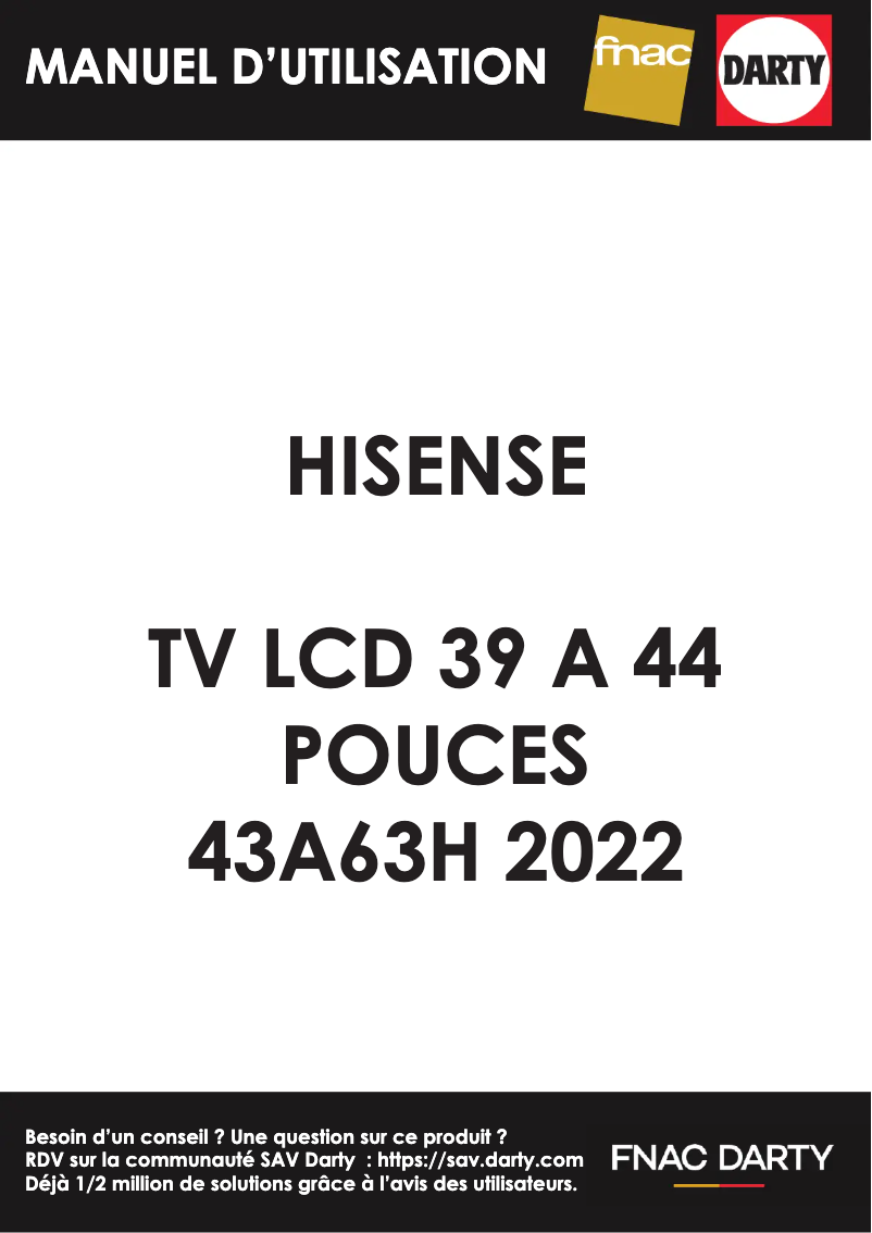 Page n°1 - Manuel utilisateur Hisense 43A63H