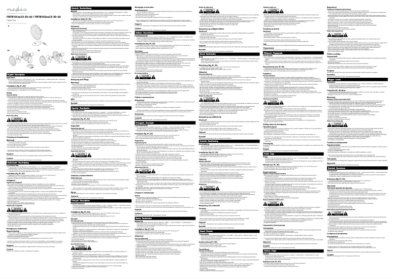 Page 1 de la notice Manuel utilisateur Nedis FNTB10CWT40P