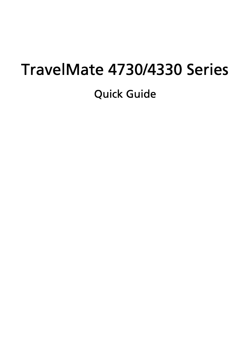 Page n°1 - Manuel utilisateur Acer Travelmate 4330
