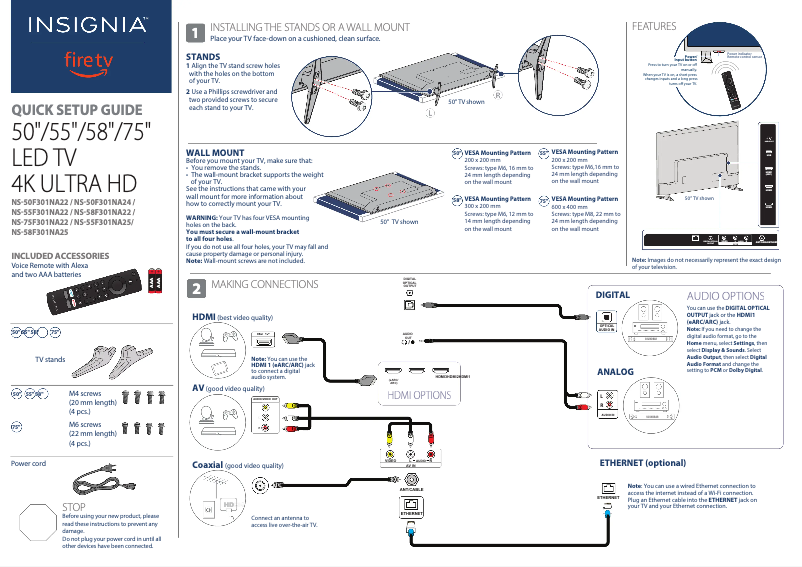 Imagen de la primera página del manual del dispositivo NS-55F301NA25