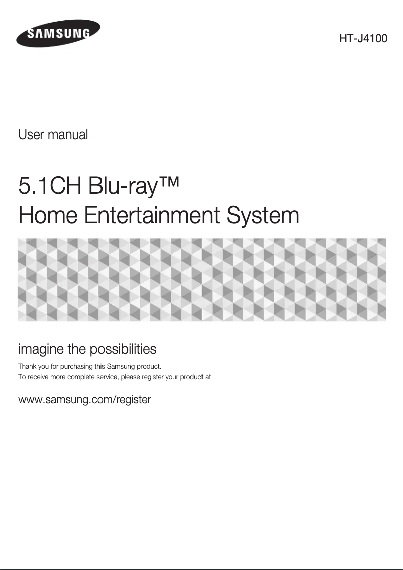 Page n°1 - Manuel utilisateur Samsung HT-J4100