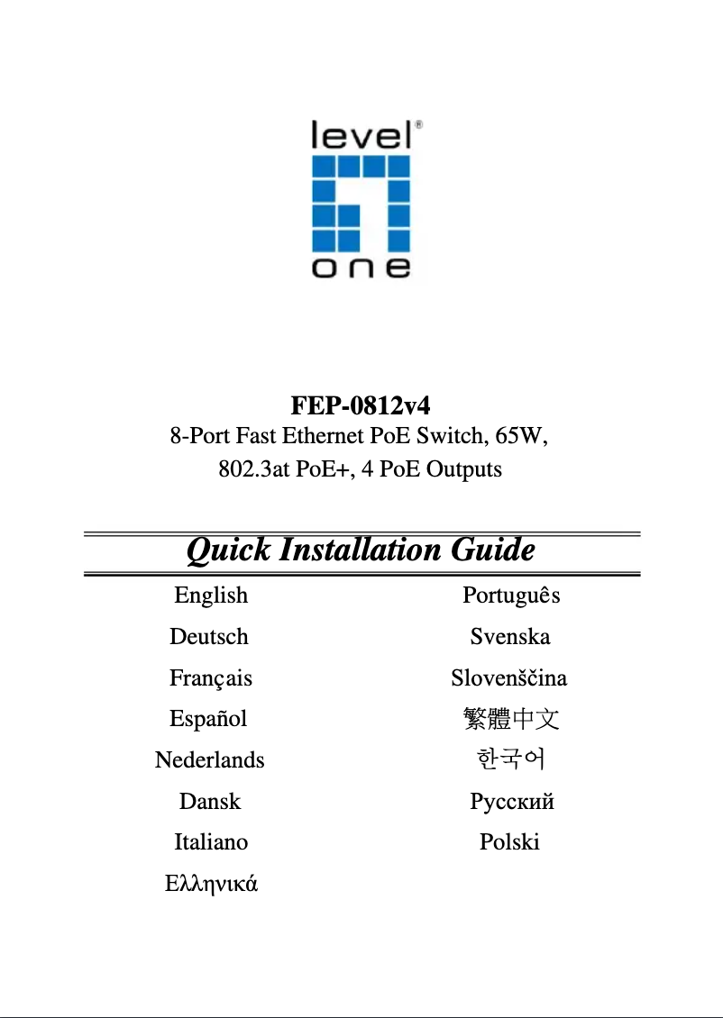 Page n°1 - Manuel utilisateur LevelOne FEP-0631