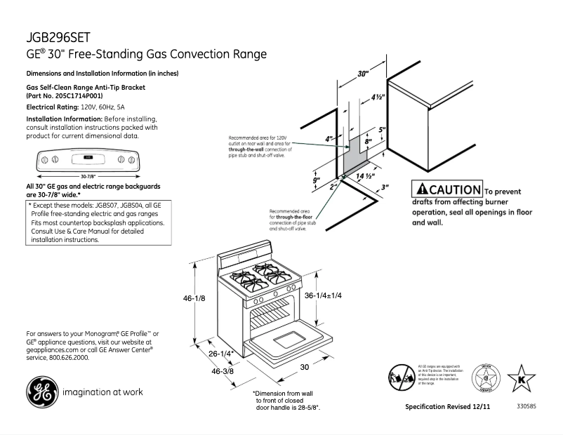Image de la première page du manuel de l'appareil JGB296SETSS