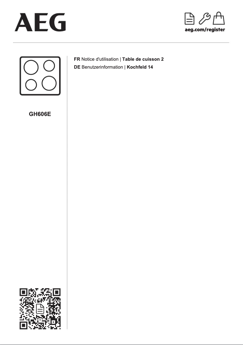 Page n°1 - Manuel utilisateur AEG GH606E