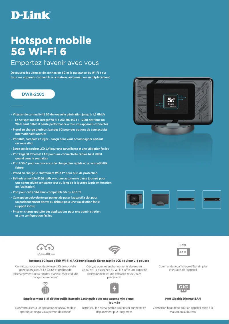 Page n°1 - Fiche technique D-Link DWR-2101