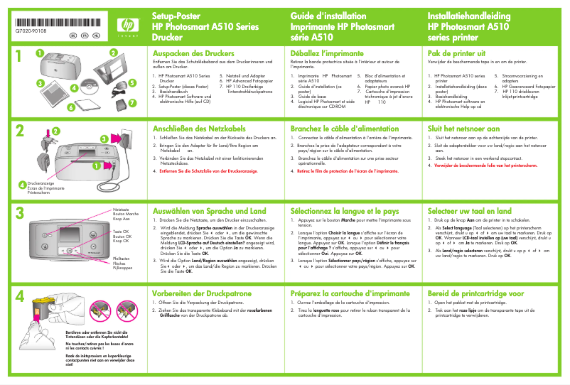 Image de la première page du manuel de l'appareil Photosmart A512