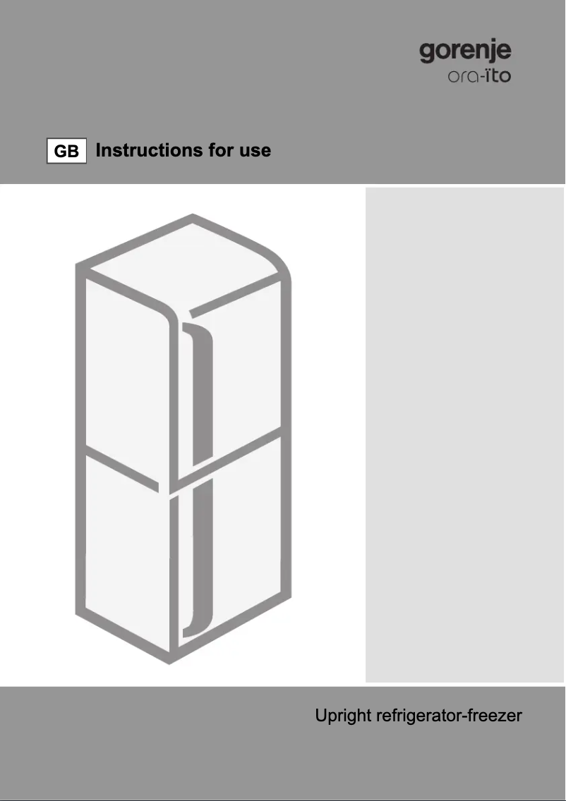 Page n°1 - Manuel utilisateur Gorenje RK2-ORA-E
