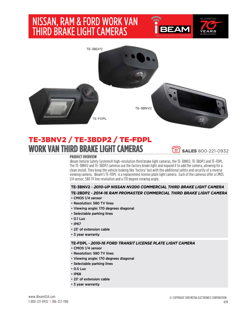 Page 1 de la notice Fiche technique Metra TE-FDPL