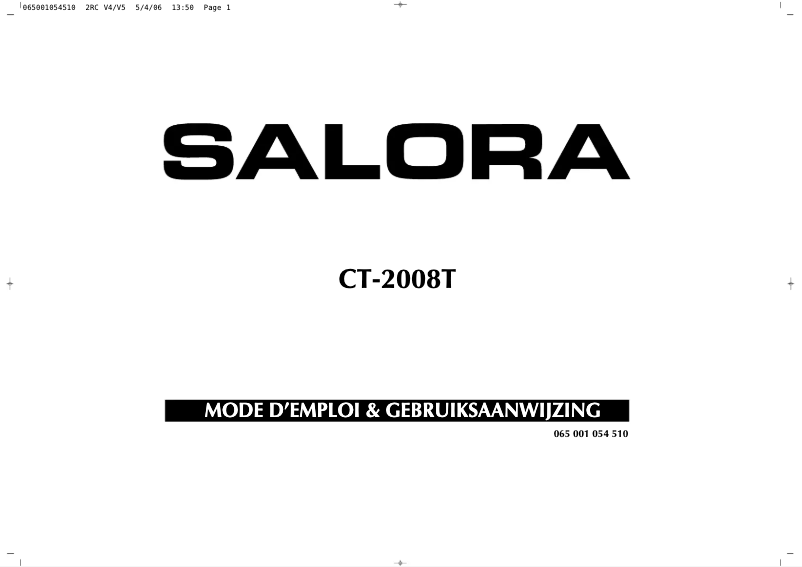 Page 1 de la notice Manuel utilisateur Salora CT-2008T