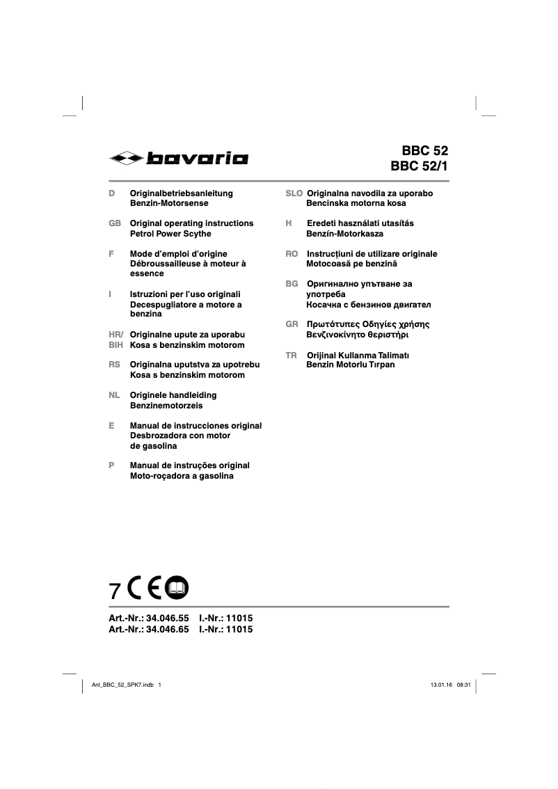 Página 1 del manual Manual de usuario Bavaria BBC 52/1