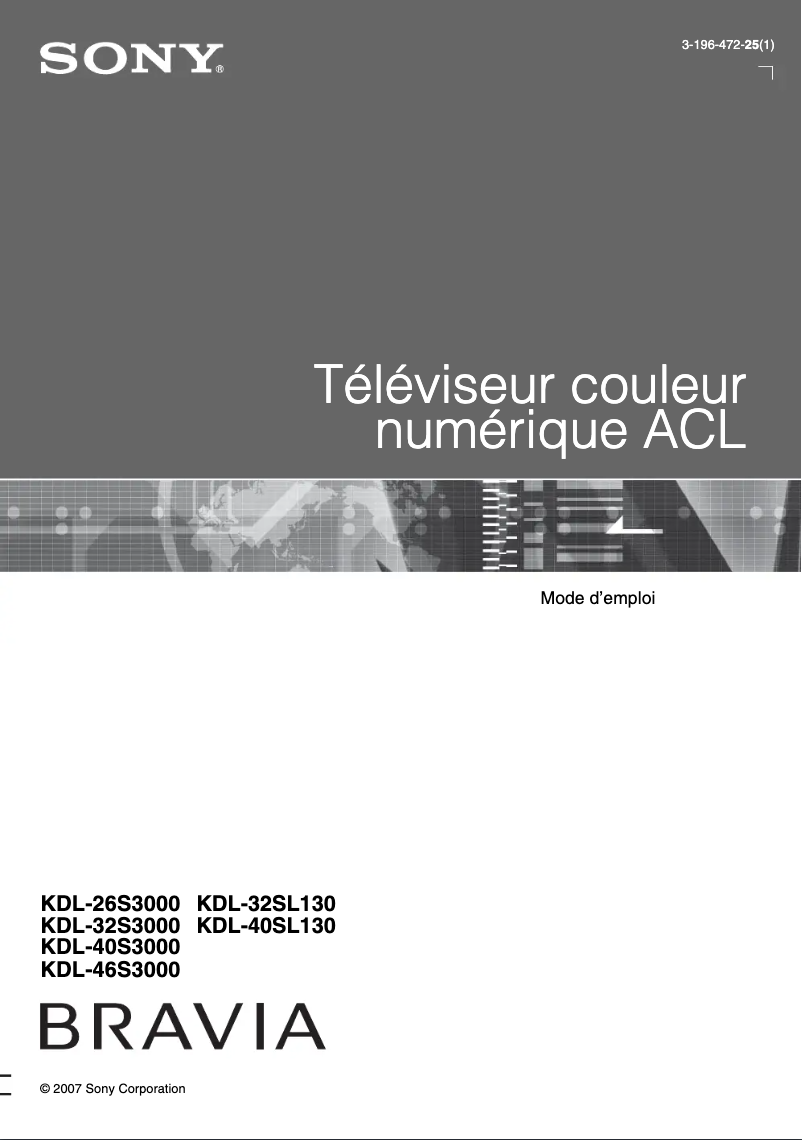 Image de la première page du manuel de l'appareil KDL-40S3000