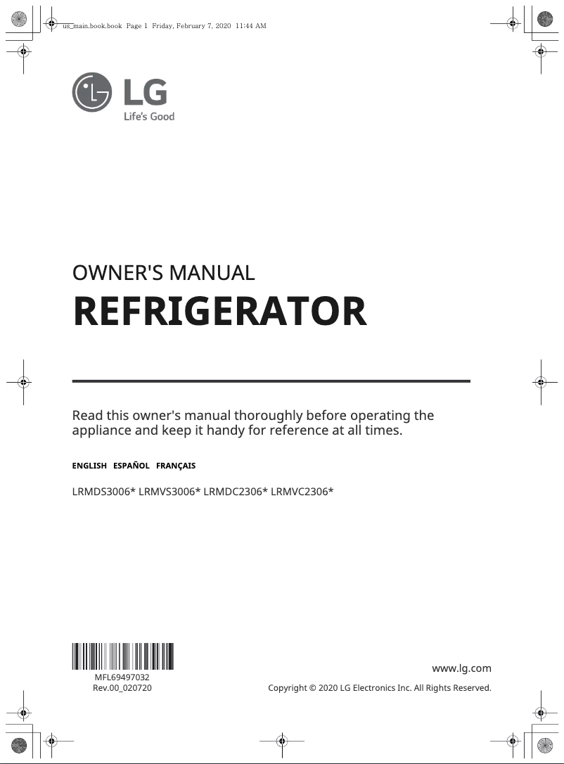 Page n°1 - Manuel utilisateur LG LRMDC2306D