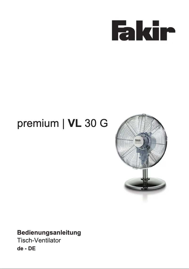 Image de la première page du manuel de l'appareil Prestige VL 30 G