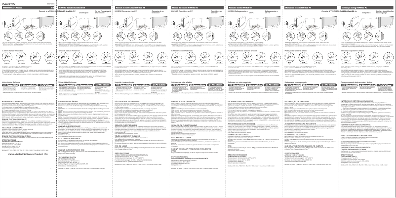 Page n°1 - Manuel utilisateur ADATA HM900