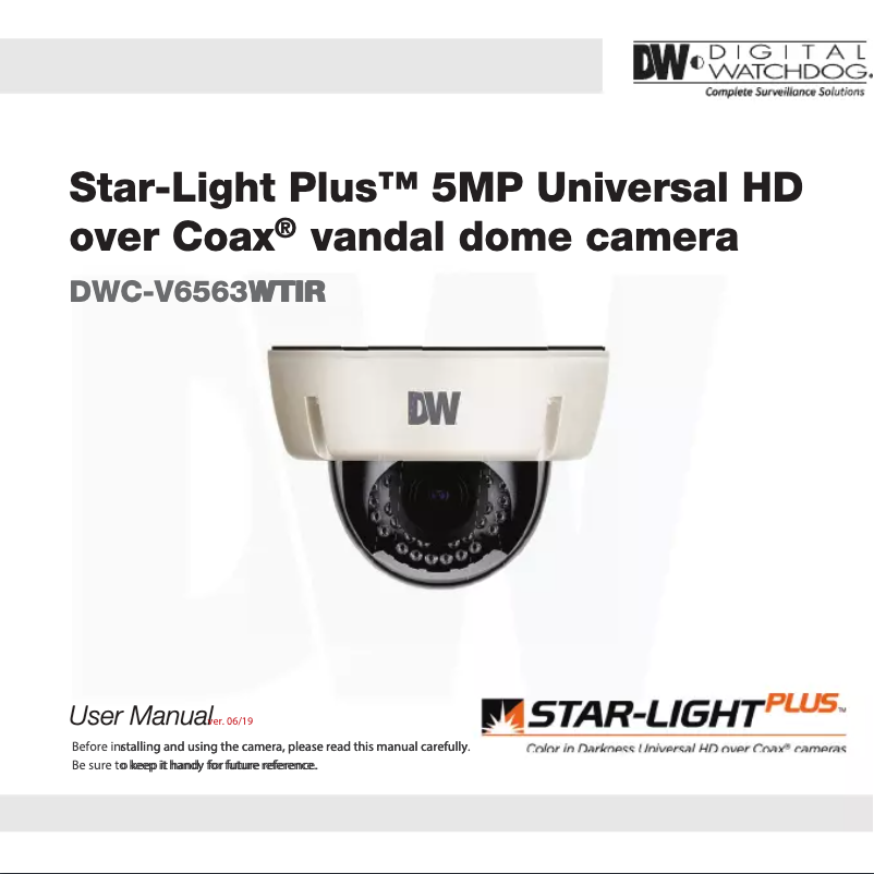 Image de la première page du manuel de l'appareil Star-Light Plus DWC-V6563WTIR