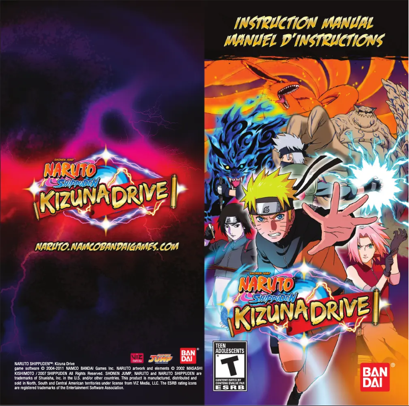 Page 1 de la notice Manuel utilisateur Sony Naruto - Shippuden Kizuna Drive (PSP)