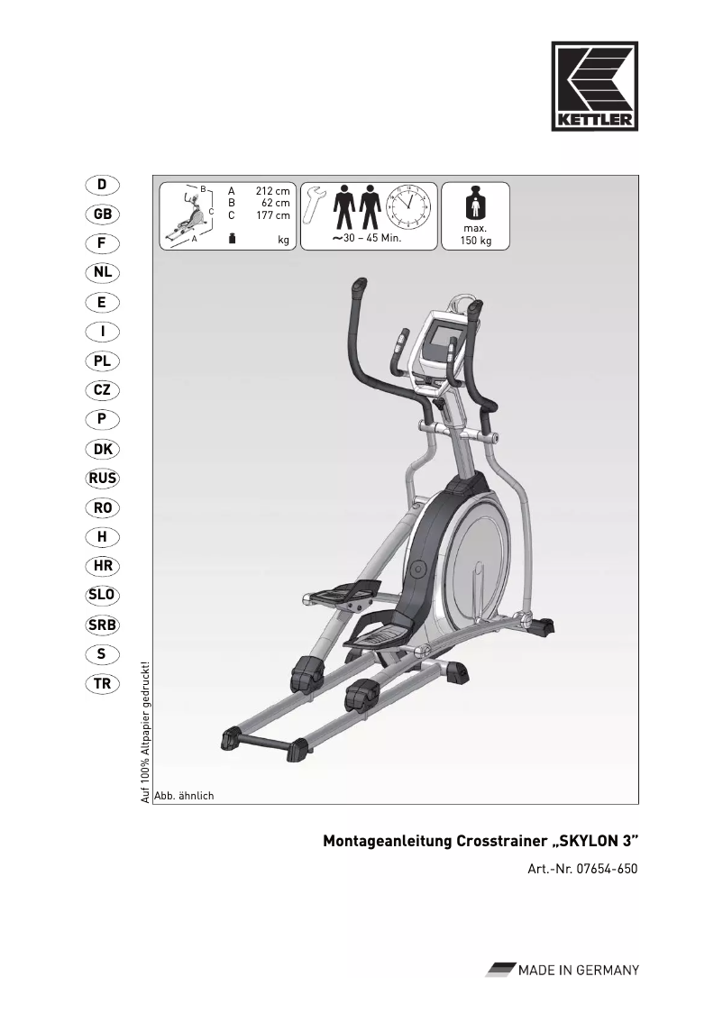 Image de la première page du manuel de l'appareil SKYLON 3