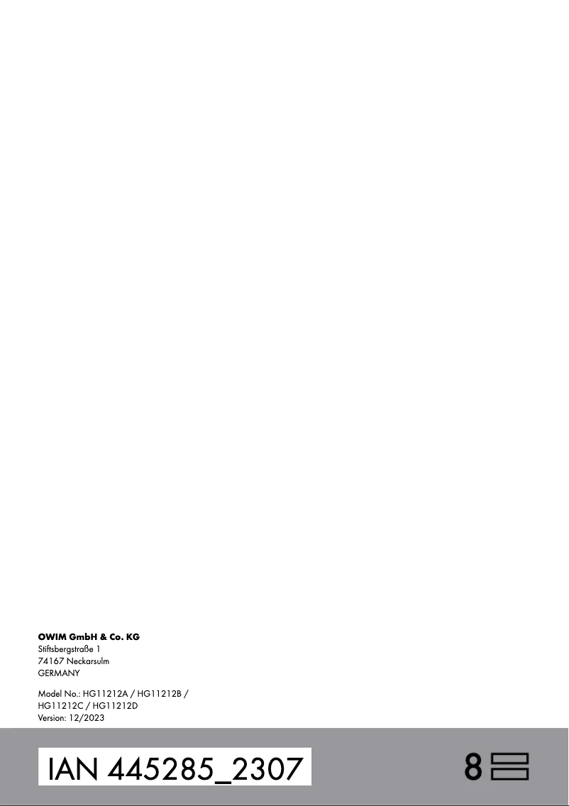 Page 1 de la notice Manuel utilisateur Rocktrail HG11212A