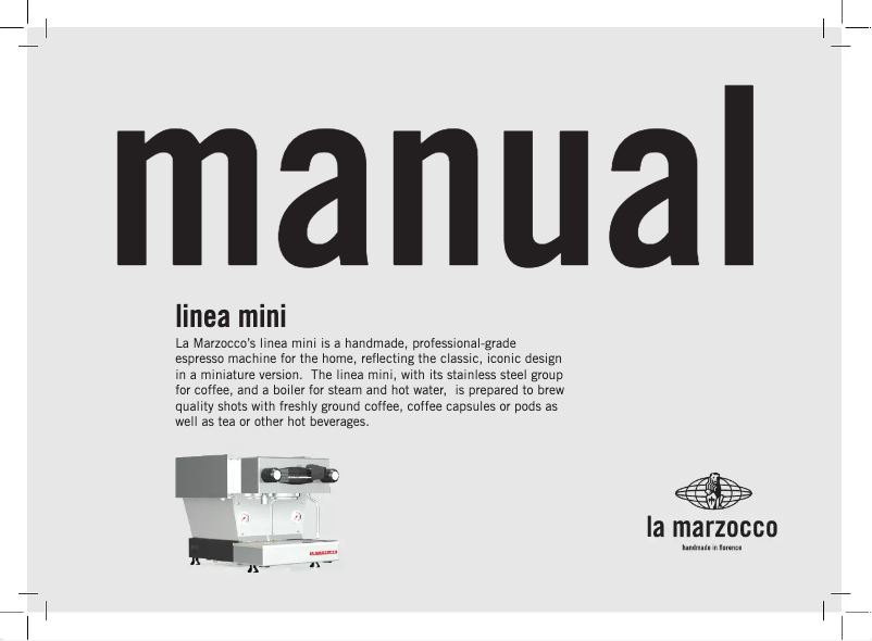 Page n°1 - Manuel utilisateur La Marzocco Linea Mini
