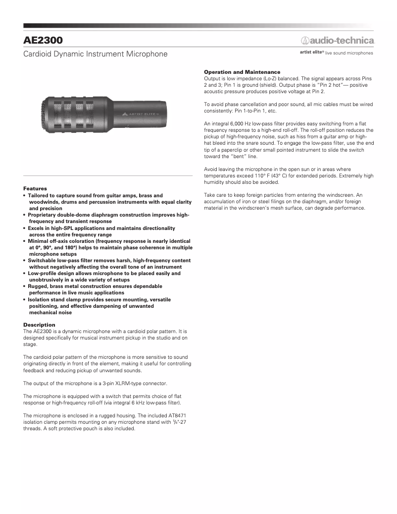 Image de la première page du manuel de l'appareil AE2300
