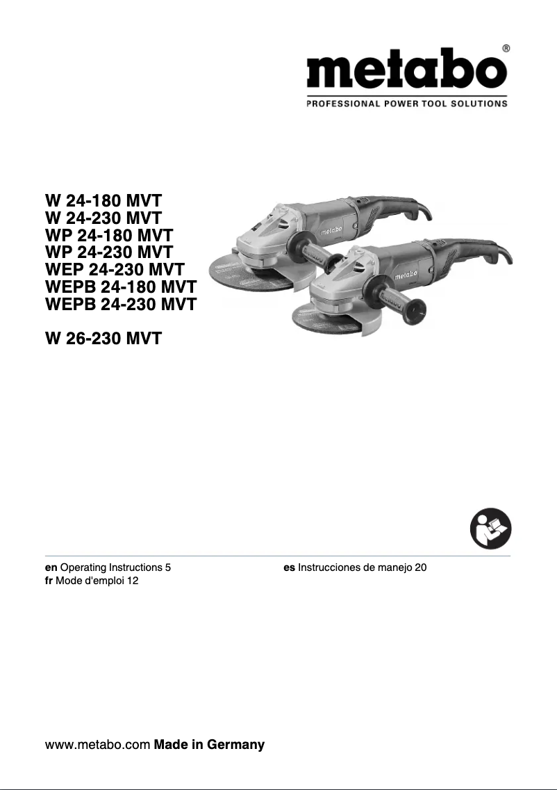 Page n°1 - Manuel utilisateur Metabo WP 24-230 MVT