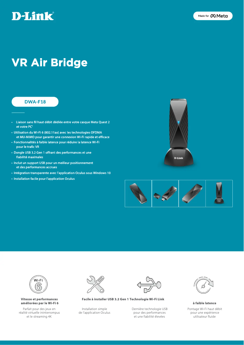 Page 1 de la notice Manuel utilisateur D-Link VR Air Bridge DWA-F18