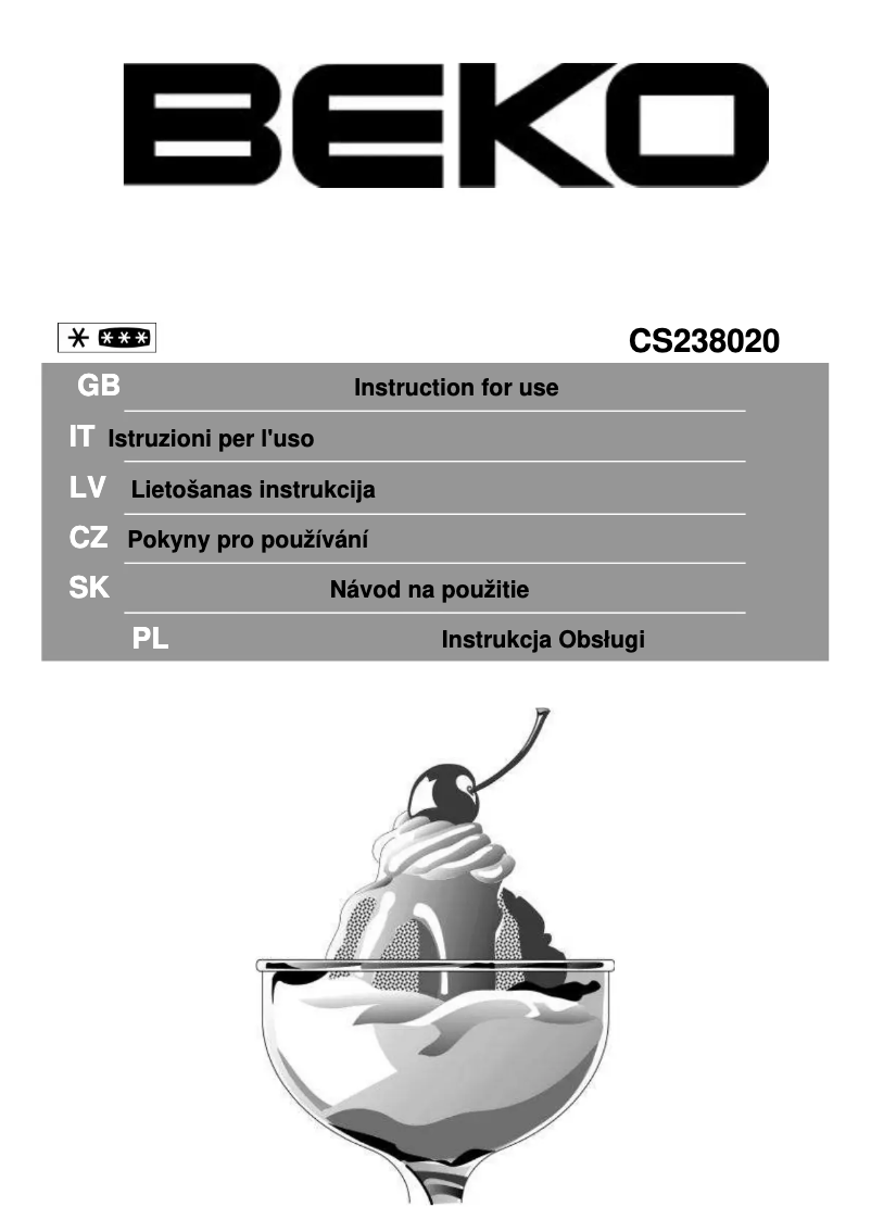 Image de la première page du manuel de l'appareil CS 238020