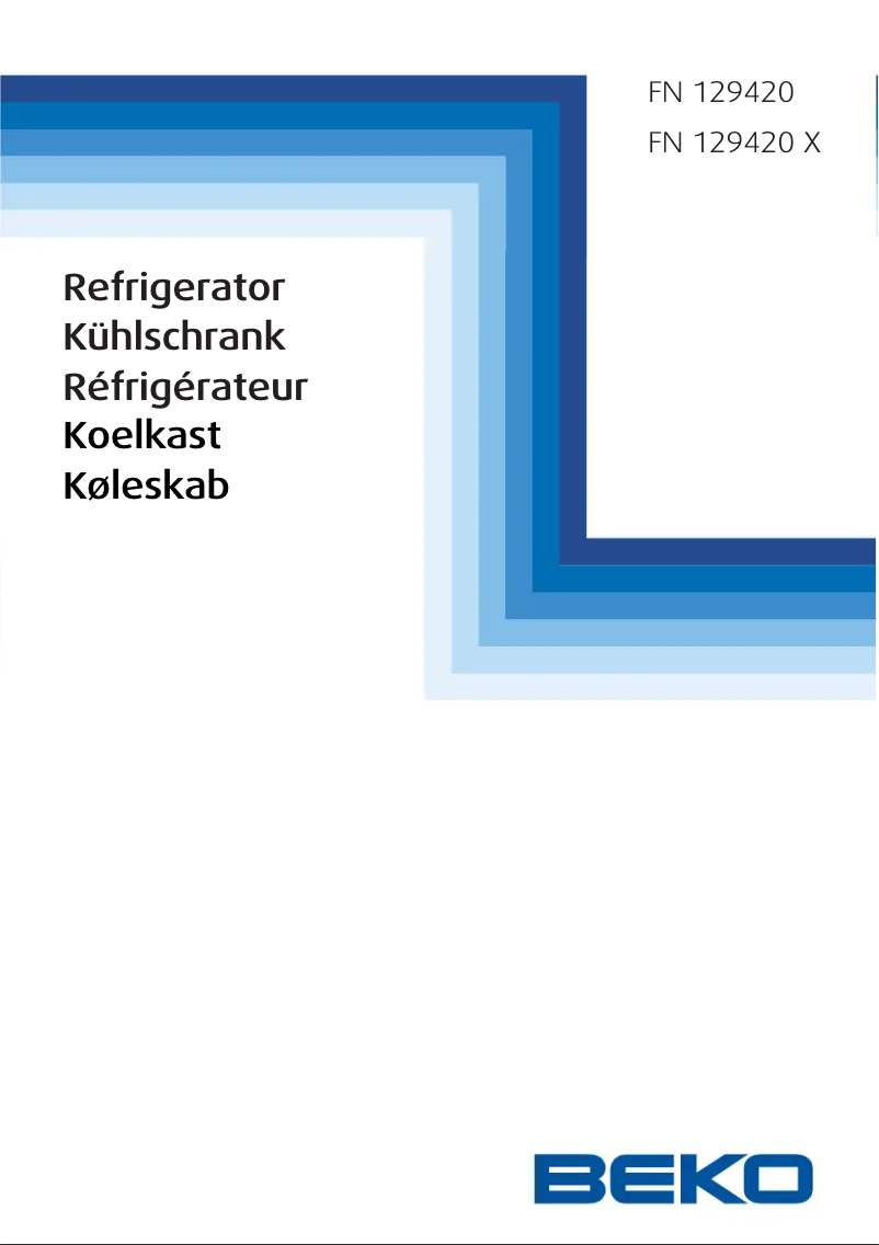 Page 1 de la notice Manuel utilisateur Beko FN 129420