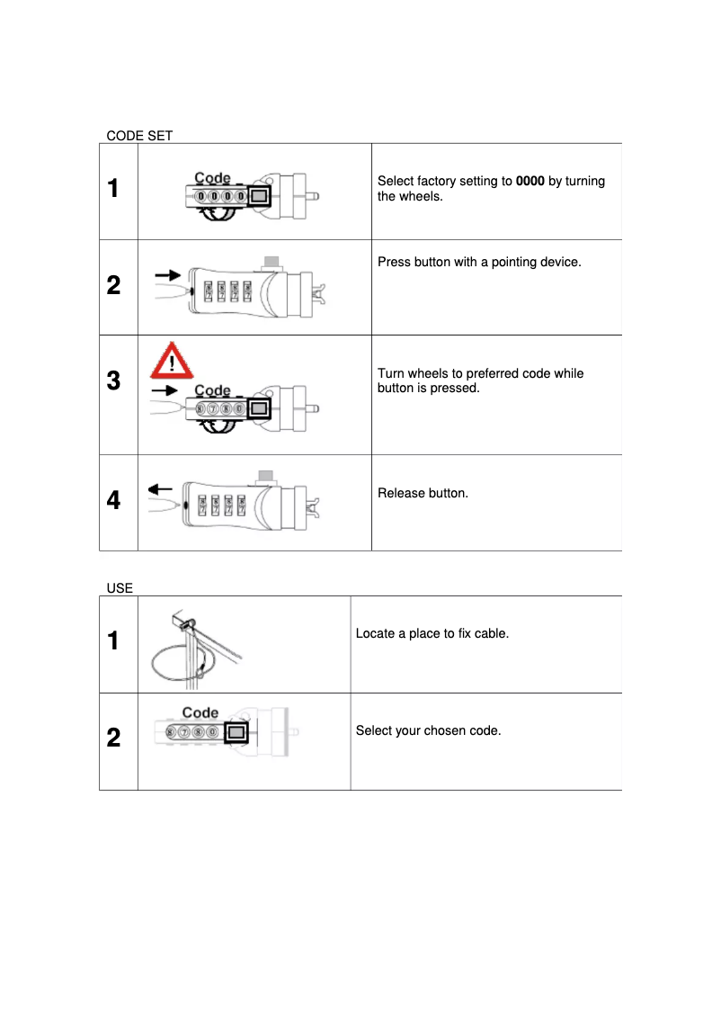 Page 1 de la notice Manuel utilisateur Sweex Notebook Combination Lock