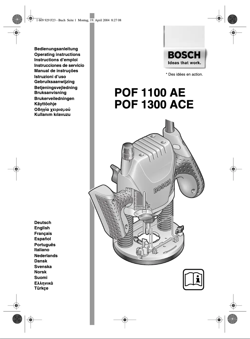 Page n°1 - Manuel utilisateur Bosch POF 1300 ACE