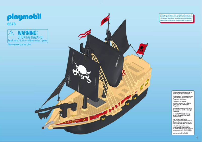 Page n°1 - Manuel utilisateur Playmobil Pirates Pirate Raiders' Ship 6678