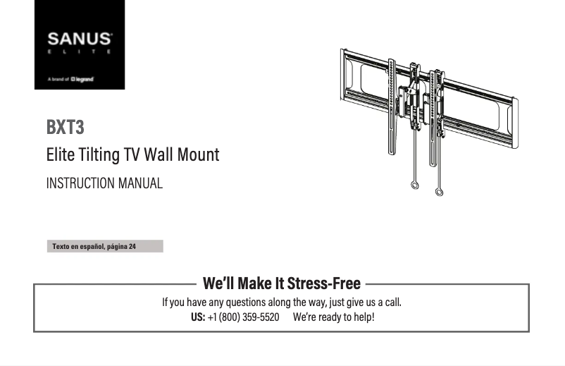 Page 1 de la notice Manuel utilisateur Sanus BXT3