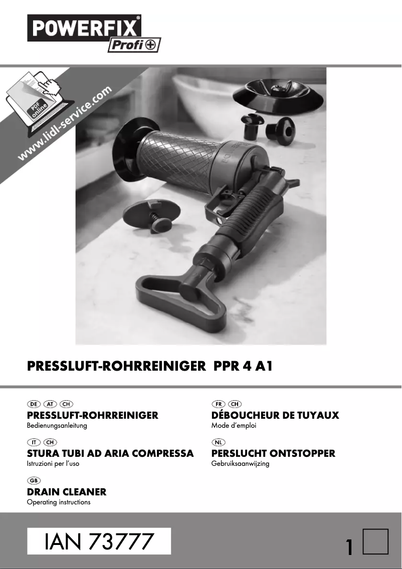 Page 1 de la notice Manuel utilisateur Powerfix PPR 4 A1