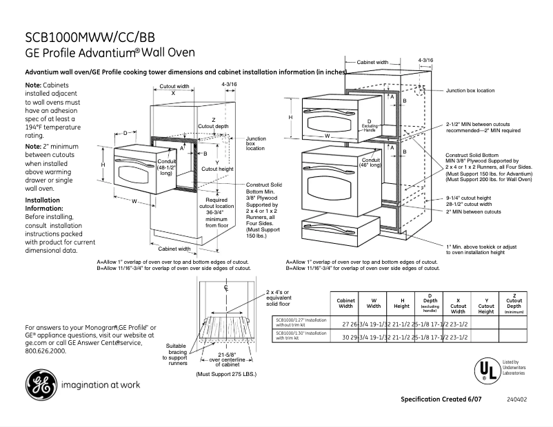 Image de la première page du manuel de l'appareil SCB1000MWW