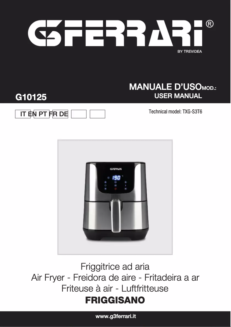 Image de la première page du manuel de l'appareil Friggisano G10125