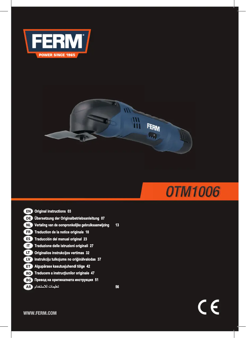 Page 1 de la notice Manuel utilisateur Ferm OTM1006