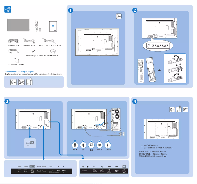 Page 1 of the manual Quick Start Guide Philips 55BDL4510D