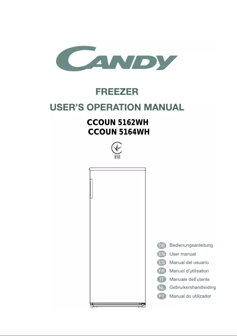 Page n°1 - Manuel utilisateur Candy CCOUN 5164WH