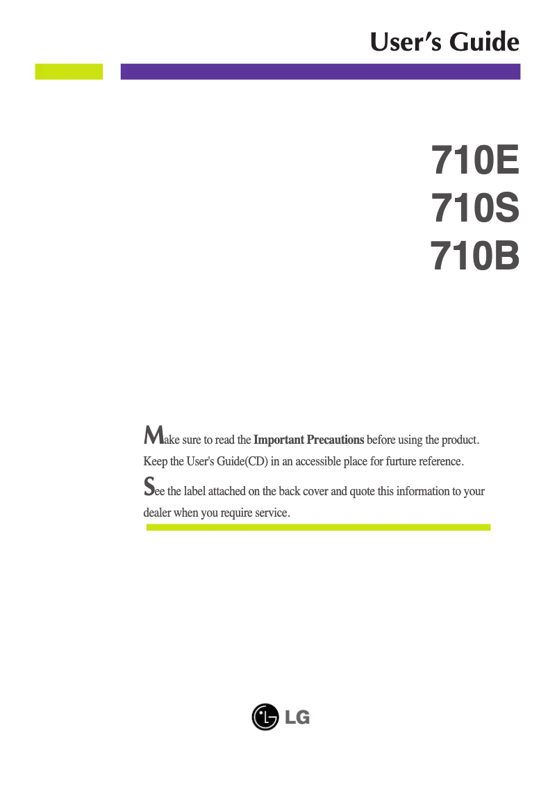 Image de la première page du manuel de l'appareil 710BL