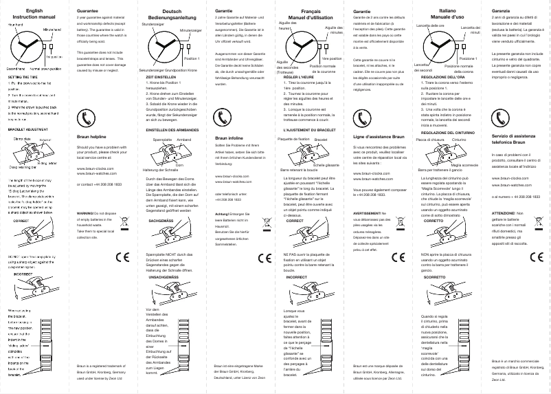 Page 1 de la notice Manuel utilisateur Braun BN0031L