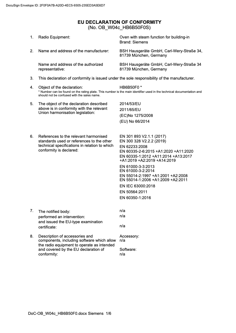 Page 1 de la notice Manuel utilisateur Siemens HS858GXB6S