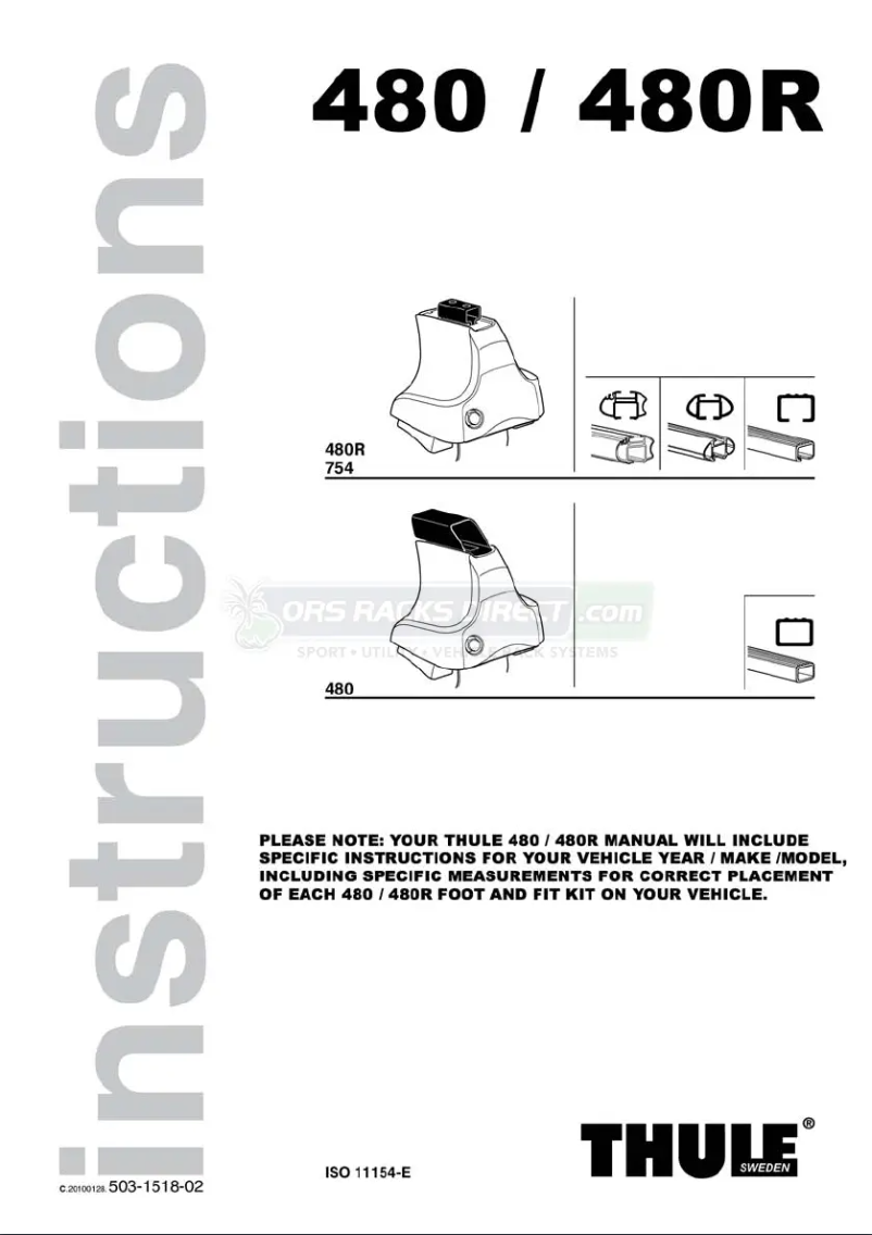 Page n°1 - Manuel utilisateur Thule 480