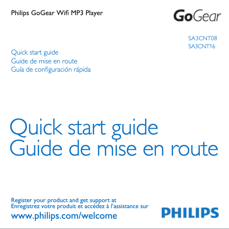 Page n°1 - Manuel utilisateur Philips GoGear SA3CNT16
