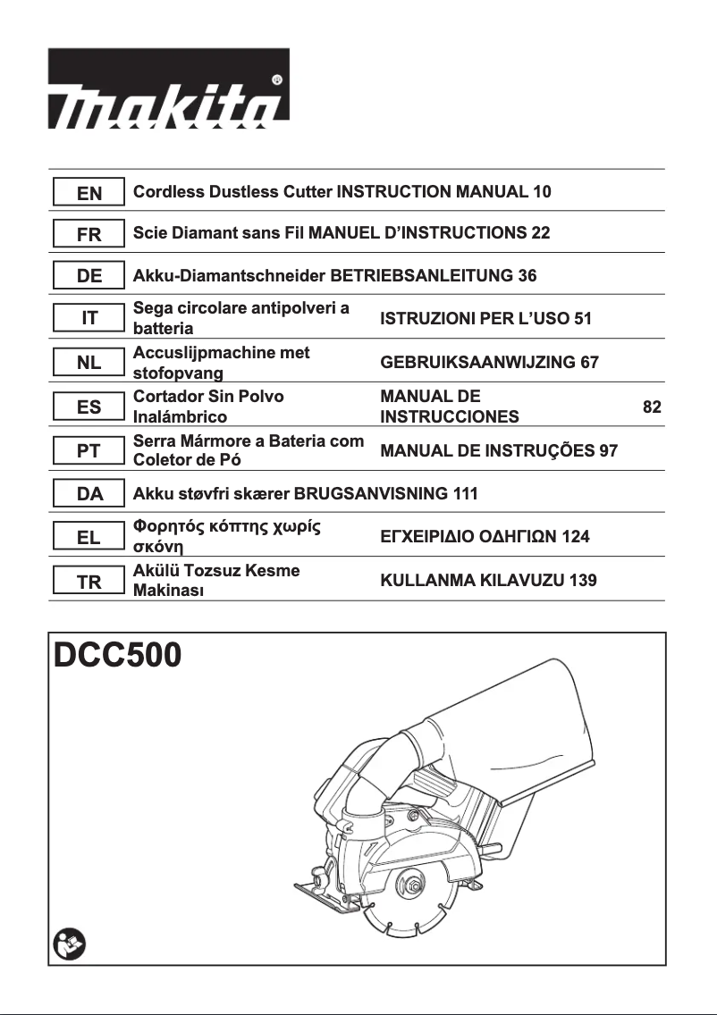 Page 1 de la notice Manuel utilisateur Makita DCC500