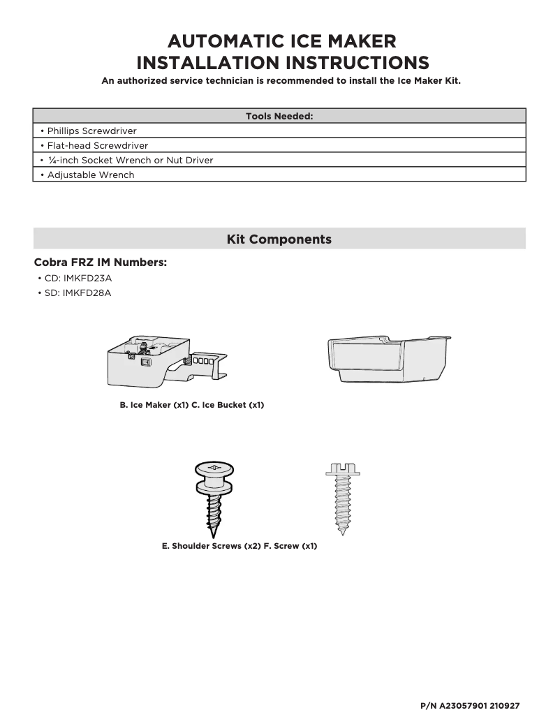 Image de la première page du manuel de l'appareil IMKFD23A