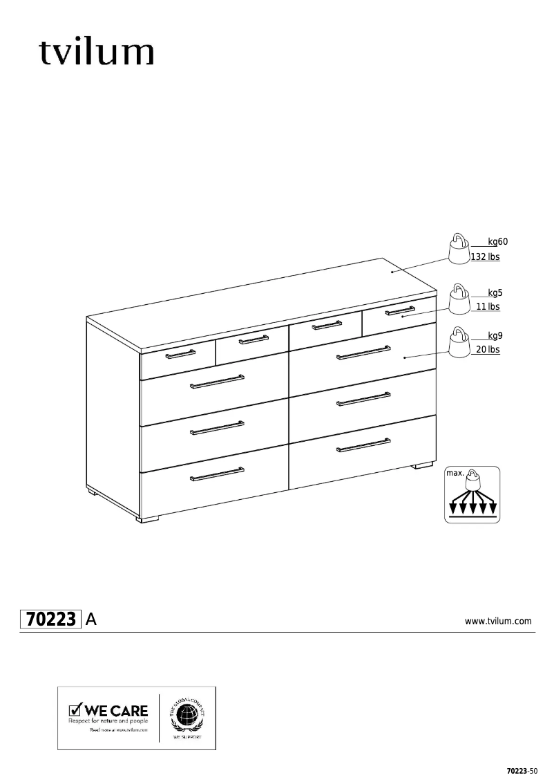 Page 1 de la notice Manuel utilisateur JYSK Front (155.6x49.8x85.3)