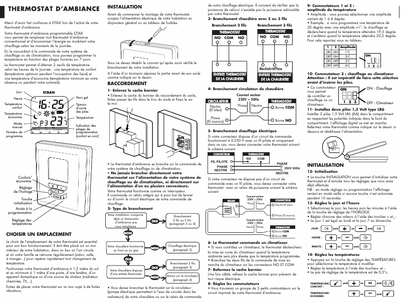Page n°1 - Manuel utilisateur OTAX TPH11